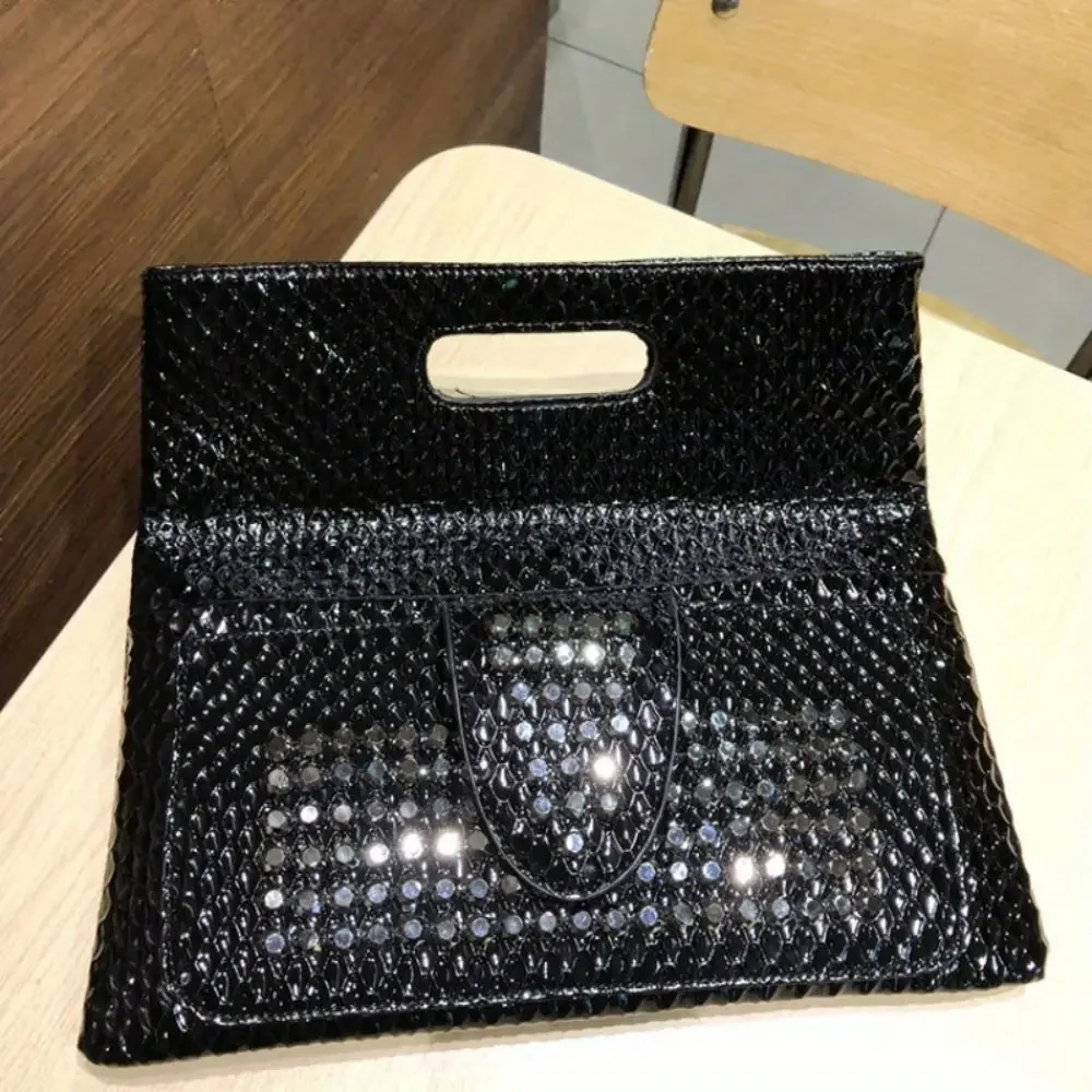 Women\'s Fashion Banquet Bag with Diamond Rivet Gothic Handbag Large Capacity Envelope One Shoulder Crossbody Handbag