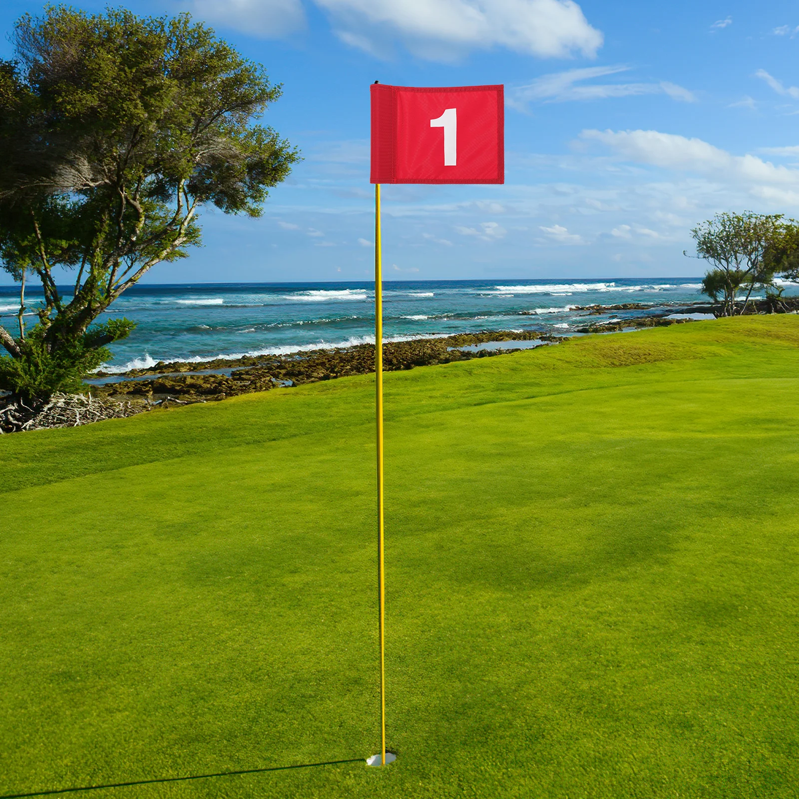 علم الجولف تصميم عالي لدعامة تدريب الجولف في الحديقة، علم الهدف، دعامة تدريب الجولف
