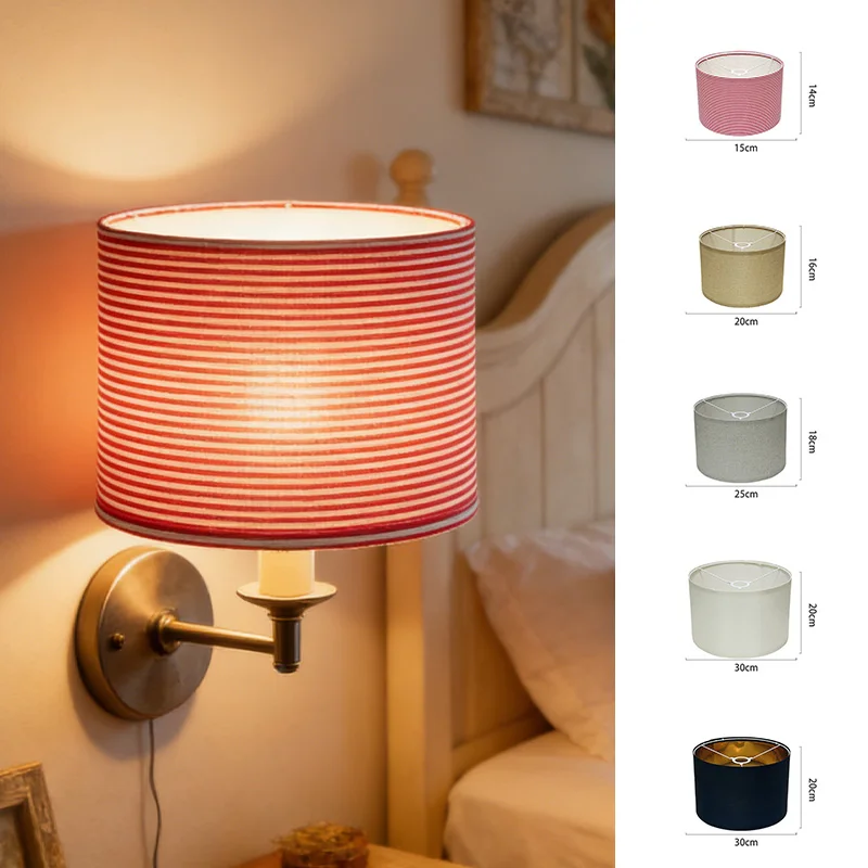 

Винтажный цилиндрический абажур E27 из льняной ткани, круглый, для настольных ламп, простая сборка, для самостоятельного изготовления настольных, напольных и прикроватных светильников