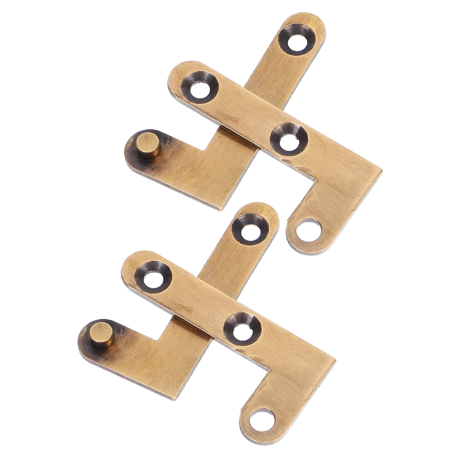 

2 Pcs Door Hinge Hidden Hardware Wooden Pivot Hinges Fittings Brass Concealed Heavy Duty