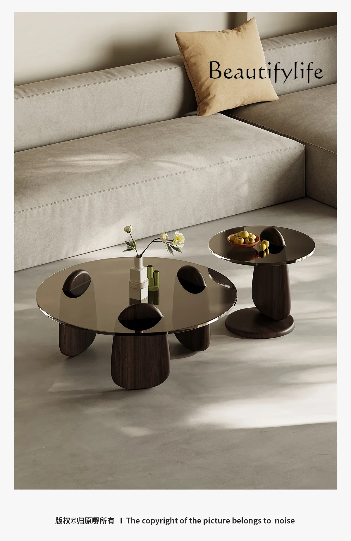 BJ Minimalist Transparent Coffee Table Modern Decoration Aesthetic Nordic Side Table Simple Designer Meubles Living Room Furnitu