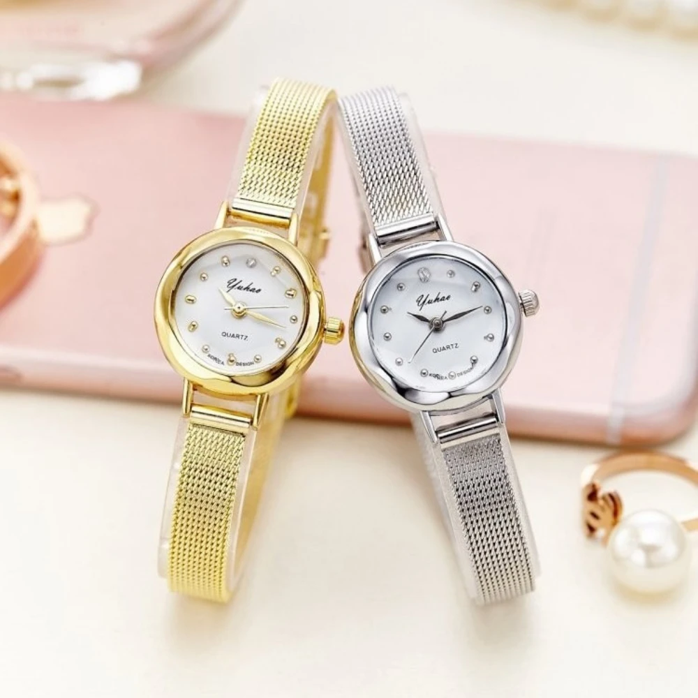 Jam Tangan Wanita Mewah Baru Jam Tangan Kuarsa Kasual Jam Tangan Gelang Baja Tahan Karat Reloj Para Mujer Relogios Feminino