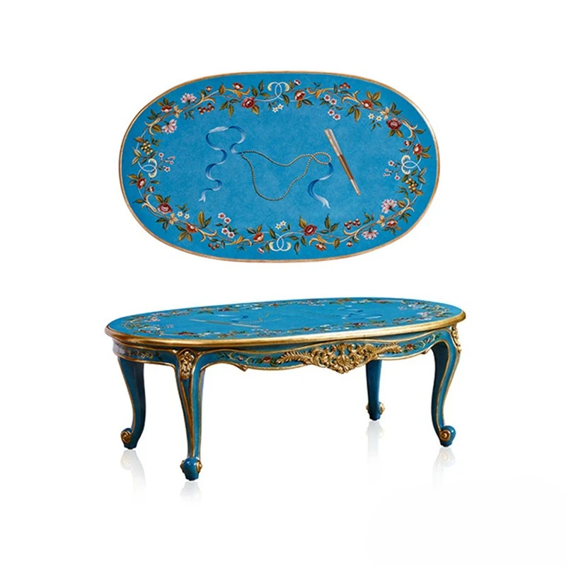 

Mahogany edge few carved painted flower stickers villa living room sofa edge few