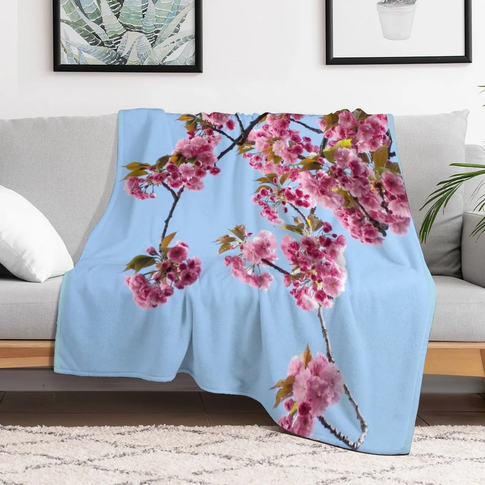 

pink flowers ( cherry blossum) Throw Blanket Winter beds Decorative Sofa Blankets
