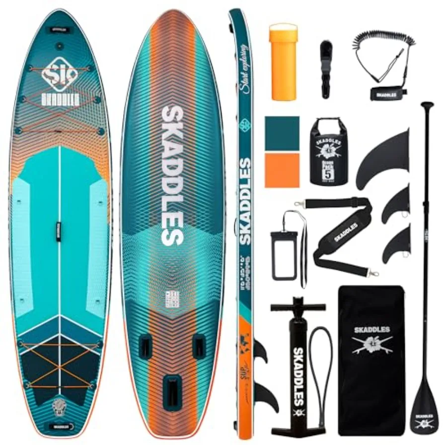 Inflatable SUP for family use PVC material blue color super wide 35 deck with non-slip EVA surface and high weight capacity