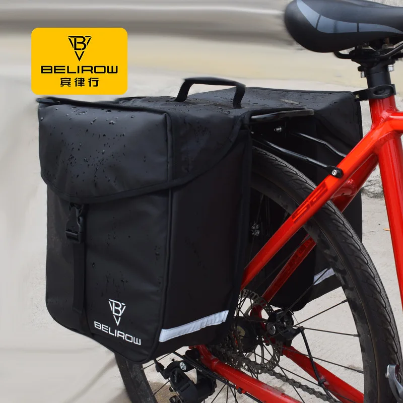 

34L Bike Panniers, Waterproof Bicycle Commuting Bag Saddle Bags with Rain Cover, Bike Rear Seat Bag Carrier with Reflective Trim