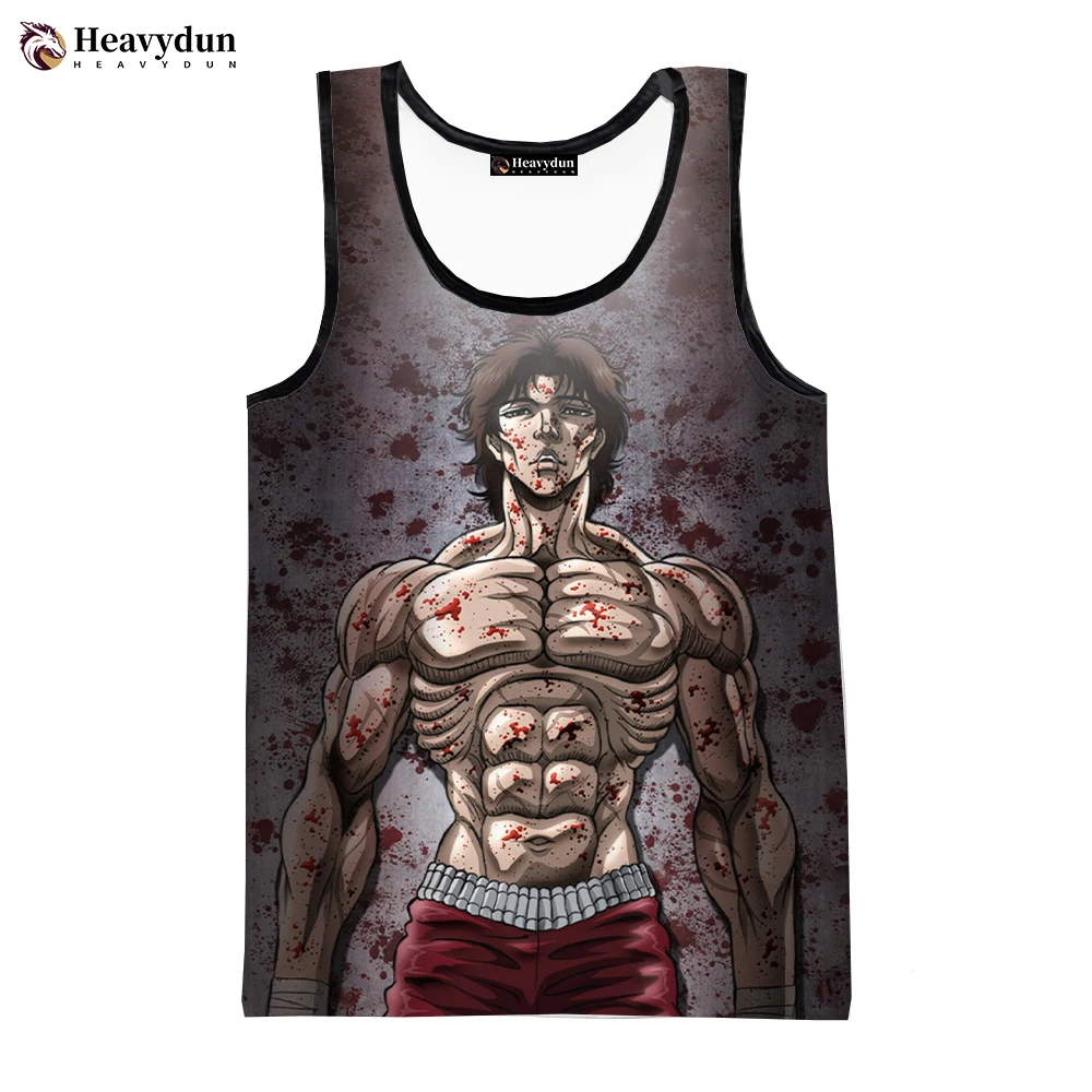 2023 Newest Baki Hanma Fashion Summer Men Tank Tops Sleeveless Spring Harajuku Personality 3D Printed Beach Tops Tees