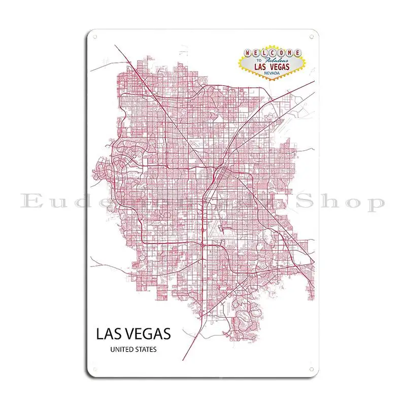 Las Vegas Metal Plaque Poster Painting Garage Kitchen Custom Wall Cave Tin Sign Poster