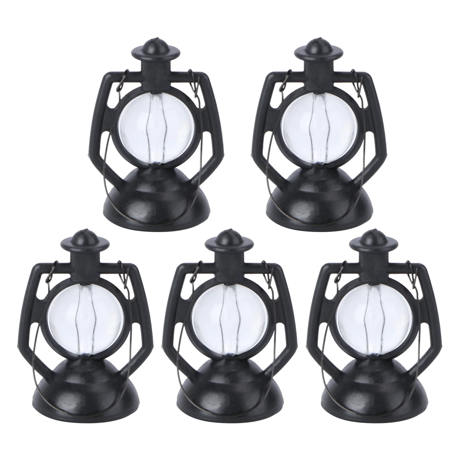 5 Pcs Toys Simulated Small Kerosene Lamp Furniture Model House Mini Kitchen Decor Black DIY Accessory