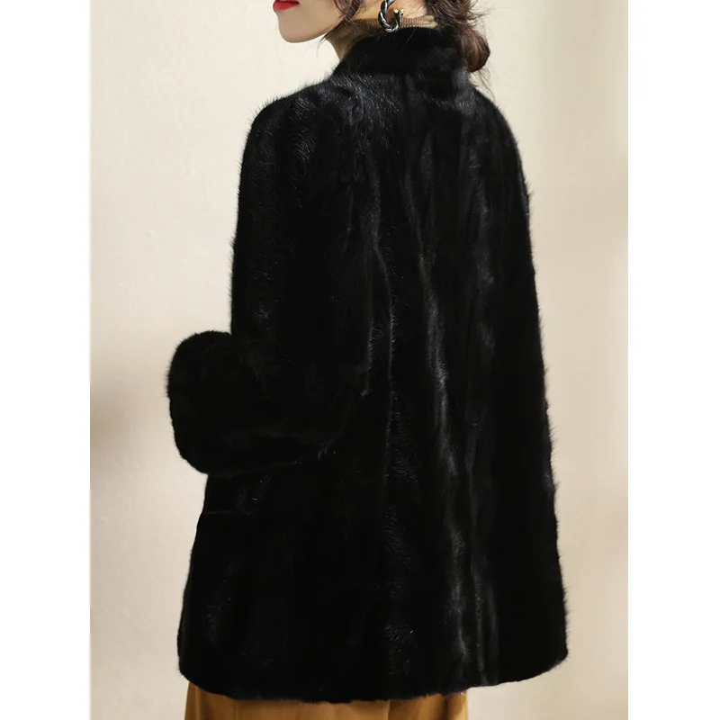 2023 new winter real mink coat Women's short imported real mink fur coat thicken warm coat