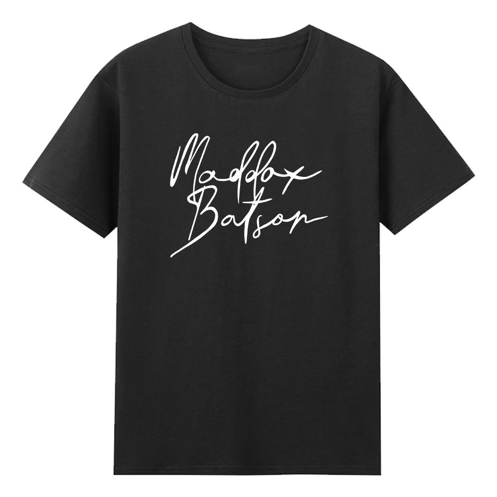 

Футболка Maddox Batson Signature, хлопковая футболка 2025 года, мужские и женские топы с круглым вырезом, пуловер, футболка, 100% хлопок