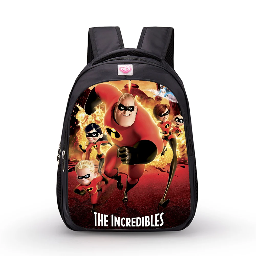 14 inch Disney The Incredibles Children Backpack Primary School Bags for Boys Girls Kindergarten Schoolbag Kids Cartoon Mochila