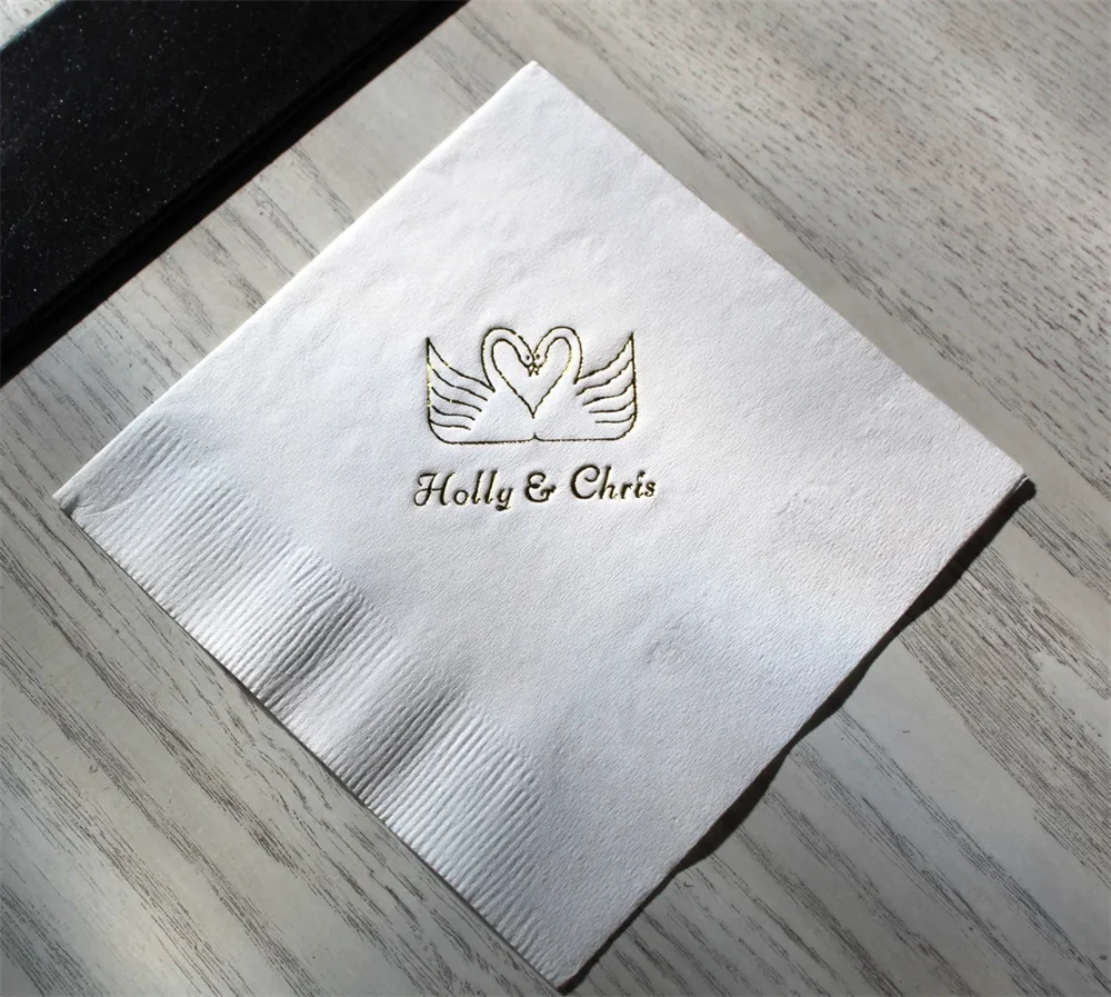 

50PCS 50 Personalized Beverage Cocktail Napkins Wedding Birthday Baby Shower Graduation custom made