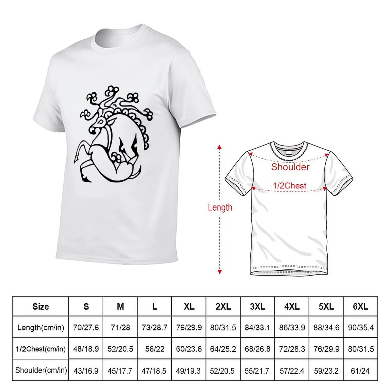 Scythian Siberian Altai caribou tattoo deer Pazyryk T-Shirt men t shirt cotton 100% t shirt man cotton T-Shirt