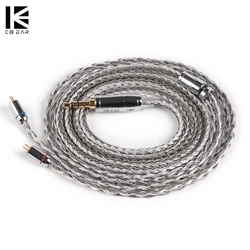 Kbear 16 Core Verzilverd Evenwichtige Oortelefoon Kabel 2.5/3.5/4.4Mm Mmcx/2PIN/Qdc Hoofdtelefoon connector Voor Kz Oordopjes BL-03 Headset