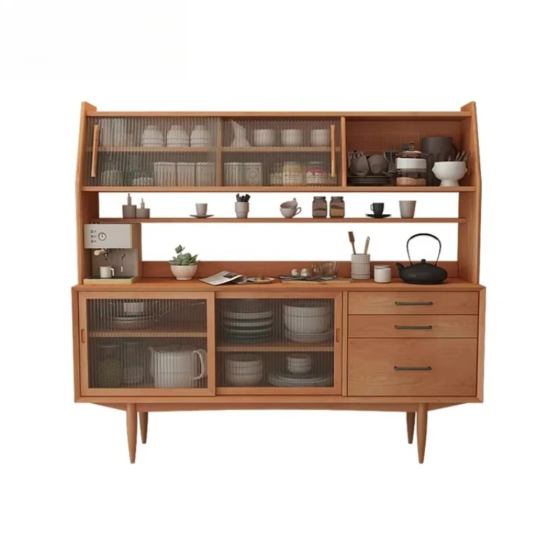 

Nordic solid wood side cabinet living room locker modern simple storage tea cabinet