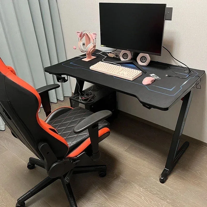 Nordic Metal E-sports Table Desktop Computer Desks for Study Home Carbon Fiber Technology Sense RGB Gaming Desk and Chair Set T