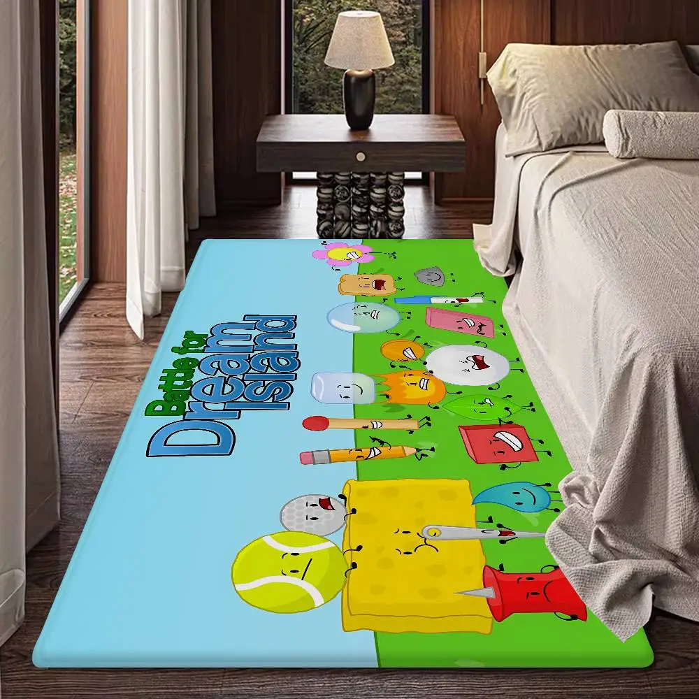 B-Bfdi Battle For D-Dream Island Hallway Carpet Washable Non-Slip Living Room Sofa Chairs Area Mat Kitchen Doormat Area Rug