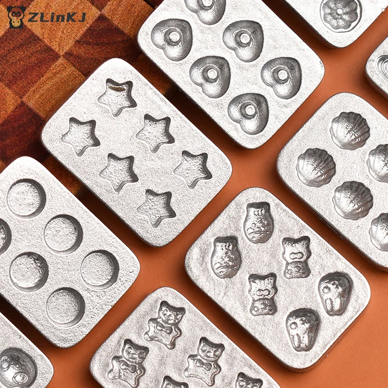 10 teile/satz Puppenhaus Miniatur Mini Kuchen Backform Küche Szene Mini Platte Lebkuchen Mann Herz Backblech Modell Dekoration