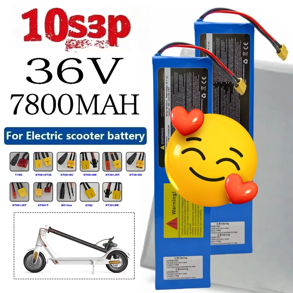 36V Electric Scooter Battery 10S3P 7800MAh 18650 Grade-A Cells 500W-1000W Built-in BMS Range Safe & Durable