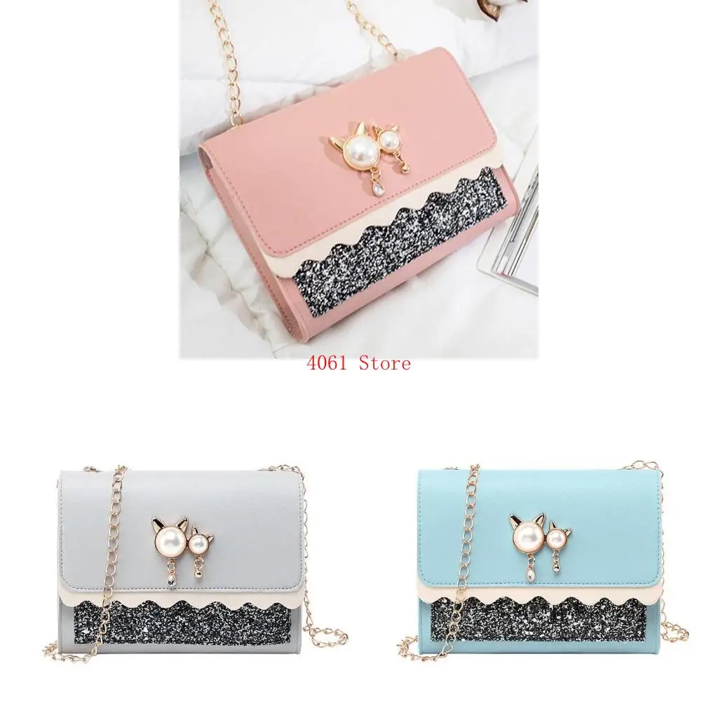 

Stylish Small Square Bag Chain Bag Crossbody Bag Leather Shoulder Bag Handbag All-match for Friends Birthday Party
