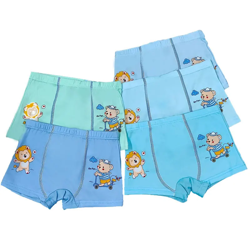 4pcs/Lot Boys Boxer Briefs Kids Cotton Underwear Baby Boy Underpants Teenager Cartoon Print Soft Children Panties 2-7Y 2024 New