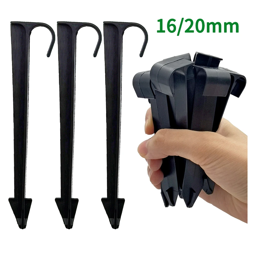 50pcs 16/20mm C Type Garden Hose Holder For 1/2 3/4 PE Pipe Drip Clay Pipe Holder Fixed Stakes Garden Water Accessories