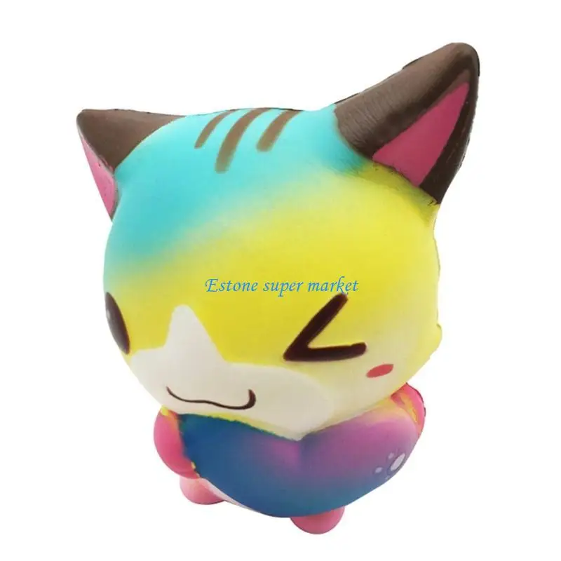 090b ของเล่นบีบคิตตี้ประสาทสัมผัสฟู้ดเจ็ตบอลรุ้งสีรุ้ง