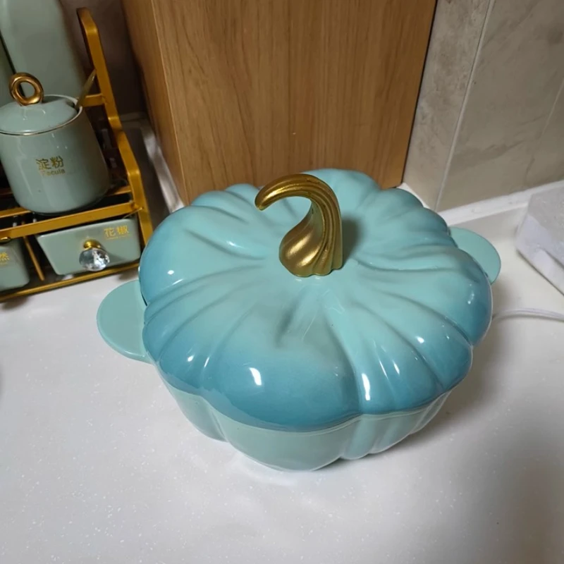 

Pumpkin Cast Iron Enamel Pot, Healthy Material,Non-Stick Soup Pot, Kitchen Cookware,Halloween Thanksgiving Decor Dutch Oven Pot