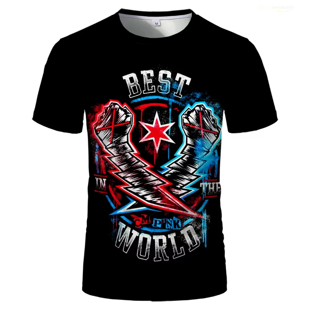 2025 novedad de verano Cosplay WWE Concurso hombres mujeres Camiseta de manga corta lucha deporte lucha campeón de boxeo Tops camisetas de entrenamiento de gimnasia