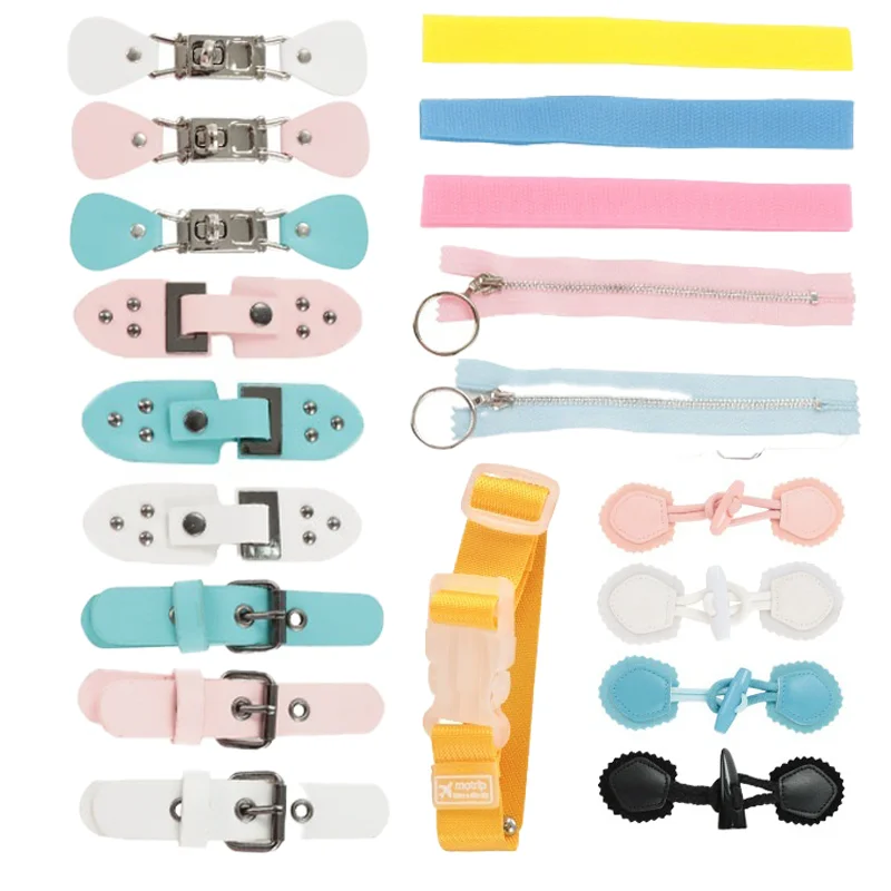 Busy Board DIY Accessories Montessori Educational Baby's Toys Lock Buckle Small Belt Horn Buckle Zipper Developed Intelligence