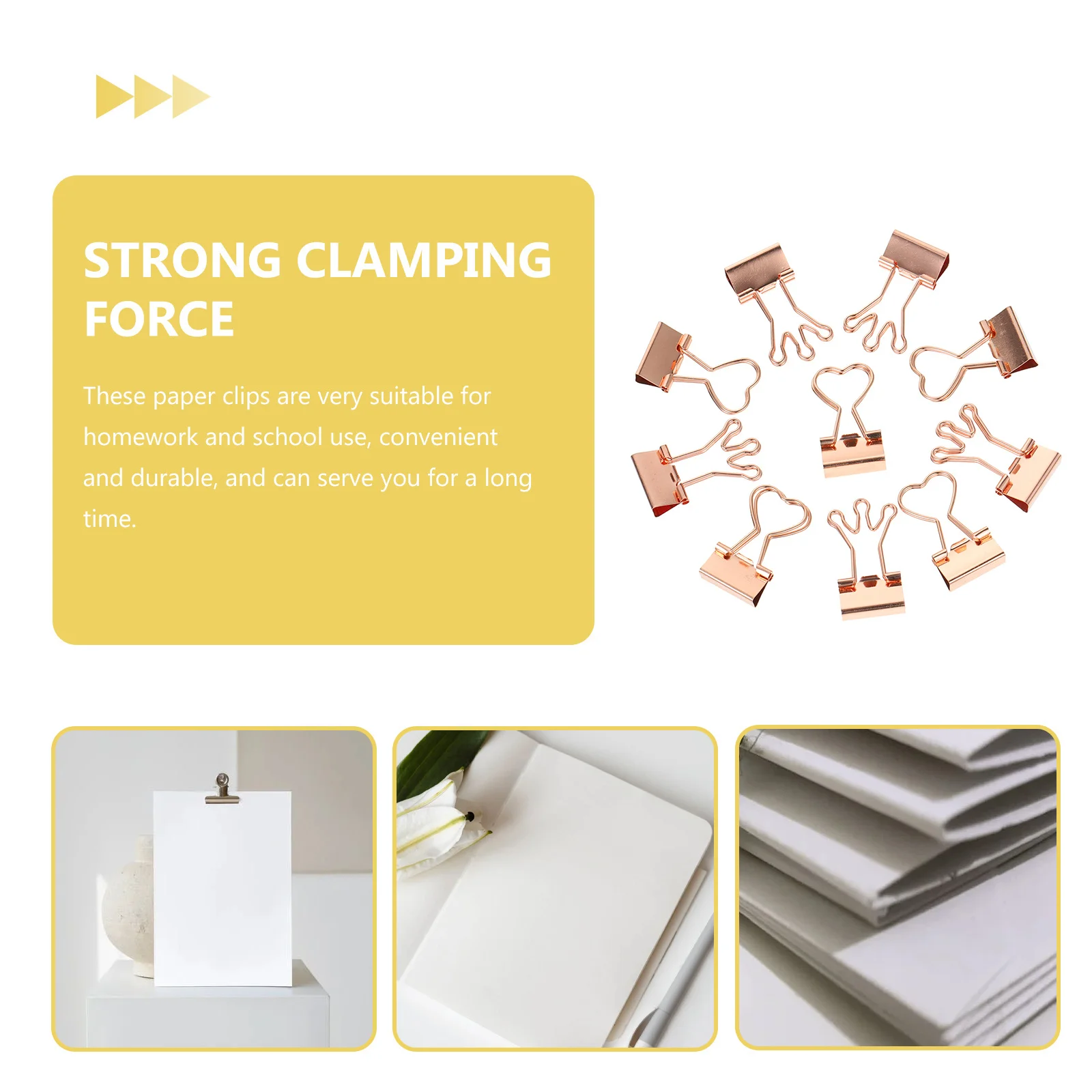 

10pcs Heart-Shaped Binder Colorful Mini Paper For Office Home School Use Small Metal Document Assorted Binder Clips Students