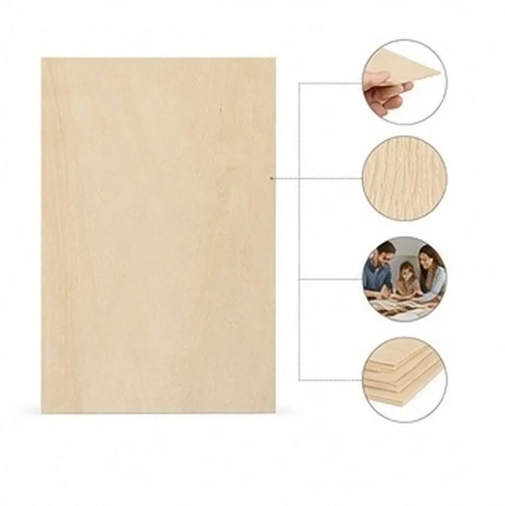 6Pcs Ultra-Light Basswood Plywood Sheets for DIY Pyrography Wood Burning Crafts Smooth Texture Unfinished Craft Wood Boards