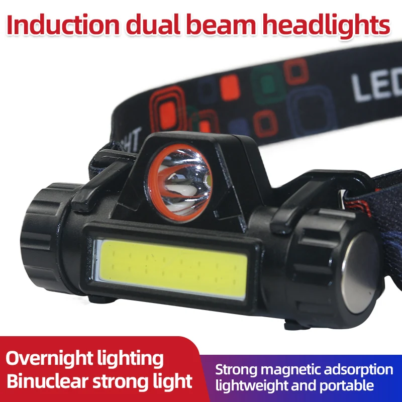 New induction double head wearing astigmatism lamp wide range/dual core strong light/welder headlamp