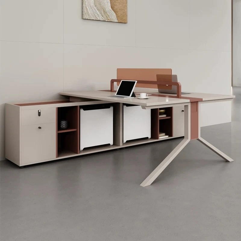 LMM simple modern staff financial desk station table combination face-to-face four people