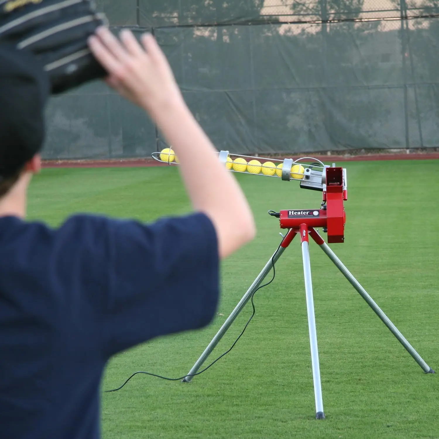 Macchina per Pitching da Baseball per impieghi gravosi con mangiatoia per palline Bonus-macchina per Pitching accurata e regolabile per bambini, adolescenti e adulti