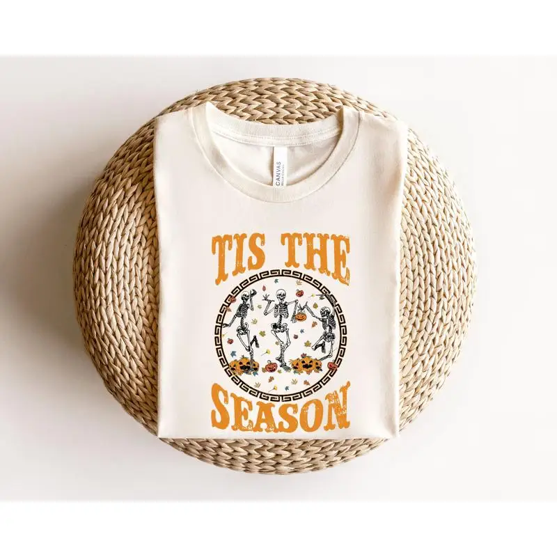 Tis The Season SweaT T Shirt Skull Thanksgiving Autumn Fall
