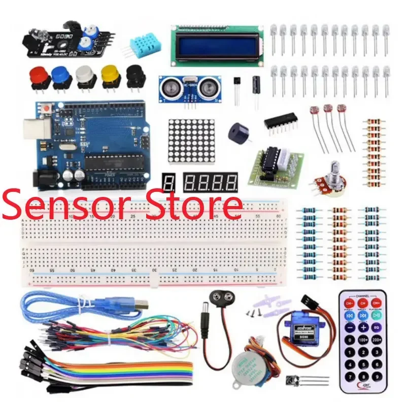 5PCS UNO R3 Starter Kit Sensor Module E-learning Graphical Programming Development Board