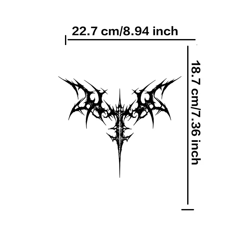 Gothic Style Devil Wings Herbal Juice Tattoo Stickers For Men Woman Back Temporary Waterproof Tattoo Holiday Fake Tattoo New2025