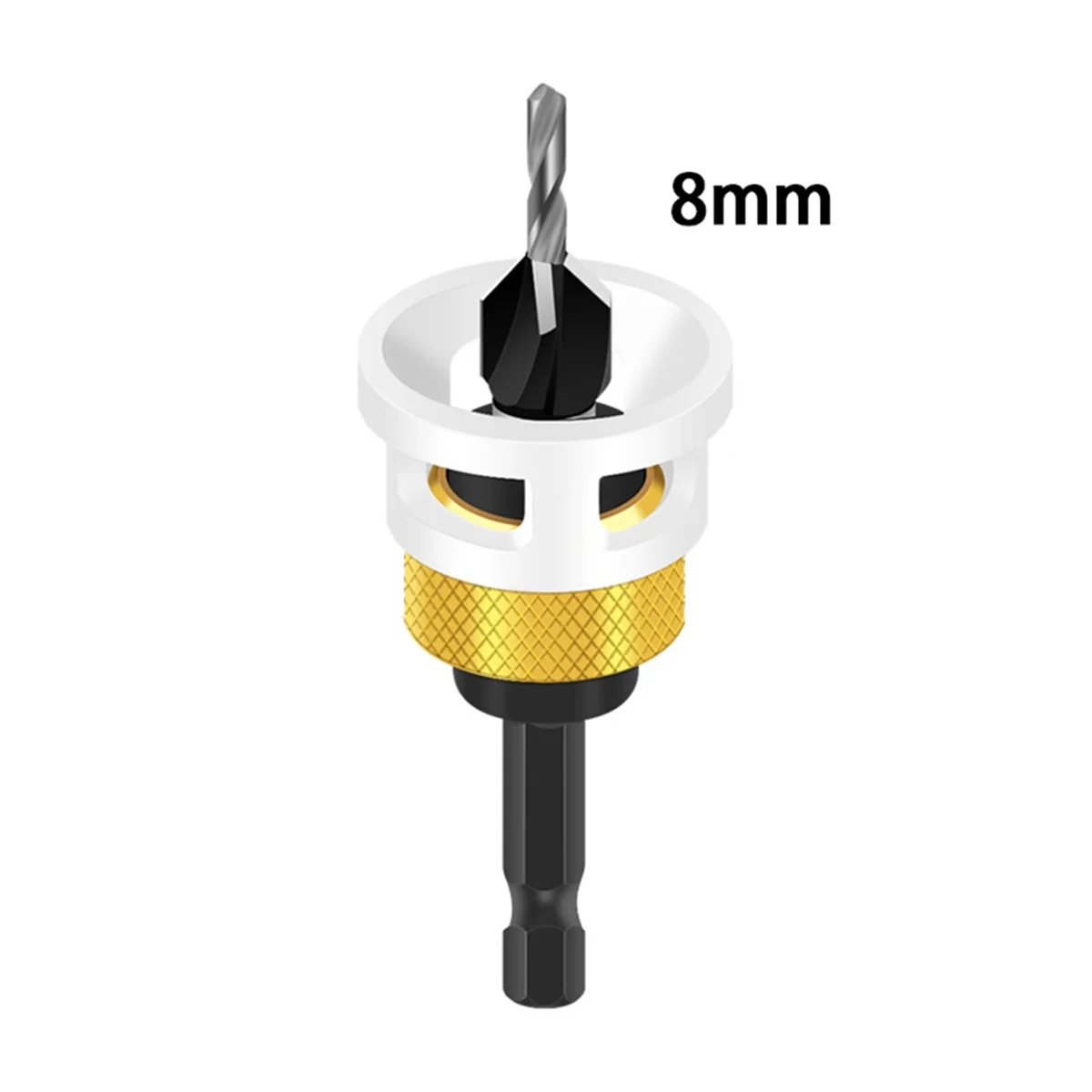 

ABNJ Countersink Drill Bit with Adjustable Depth Stop Collar Fit for Furniture Making 8mm