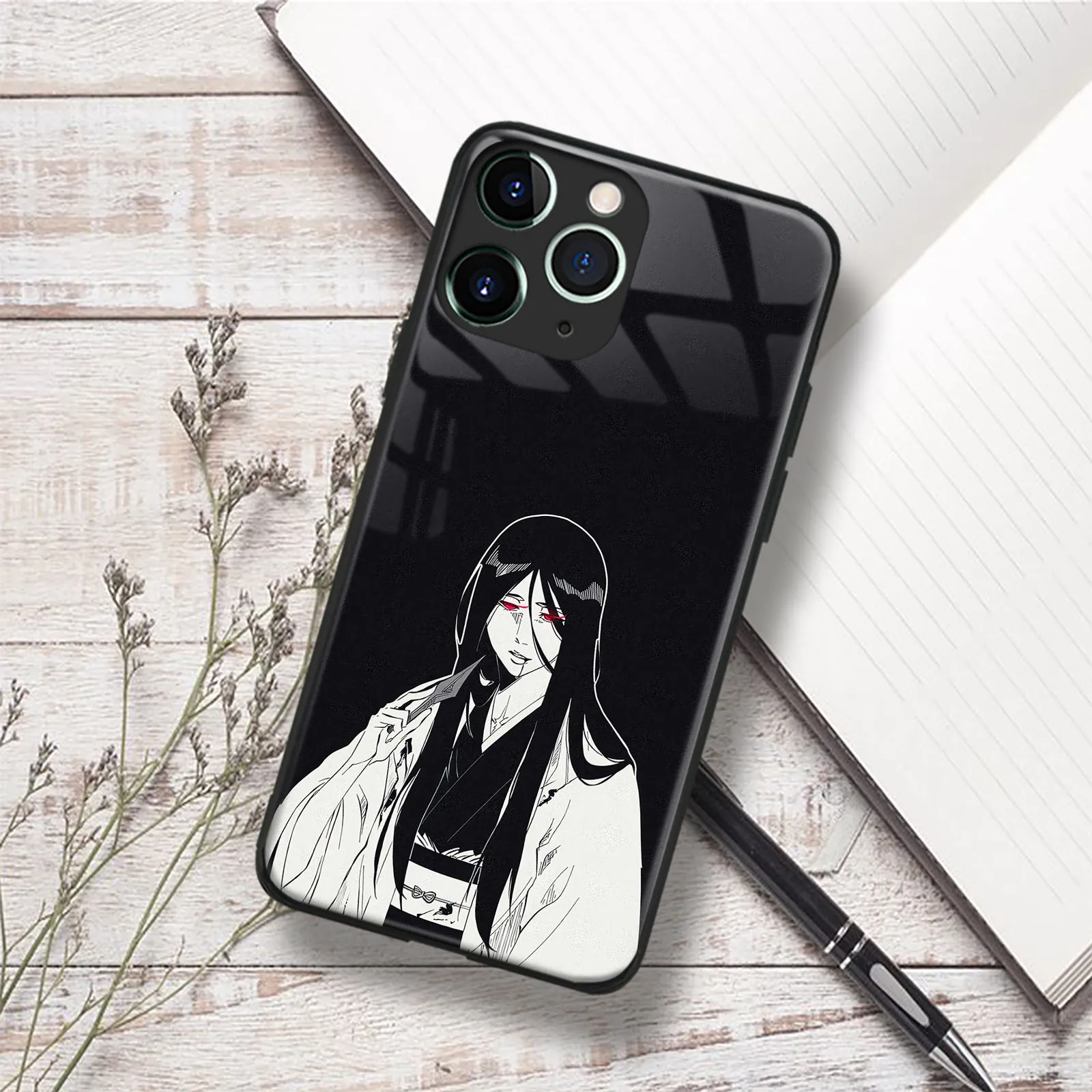 Retsu Unohana Anime TPU Tempered Glass Manga Phone Case For iPhone 15, 14, 11 Pro Max, 7, 8, 15 Plus, 12, 13 Mini, Xr, Xs