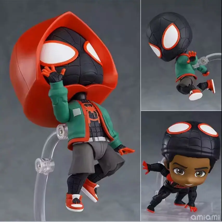 Neue 10 cm Spider-Man: Into The Spider-Verse Nendoroid -Dx Actionfigur Desktop-Ornament Geschenk für Freunde Auf Lager Großhandel