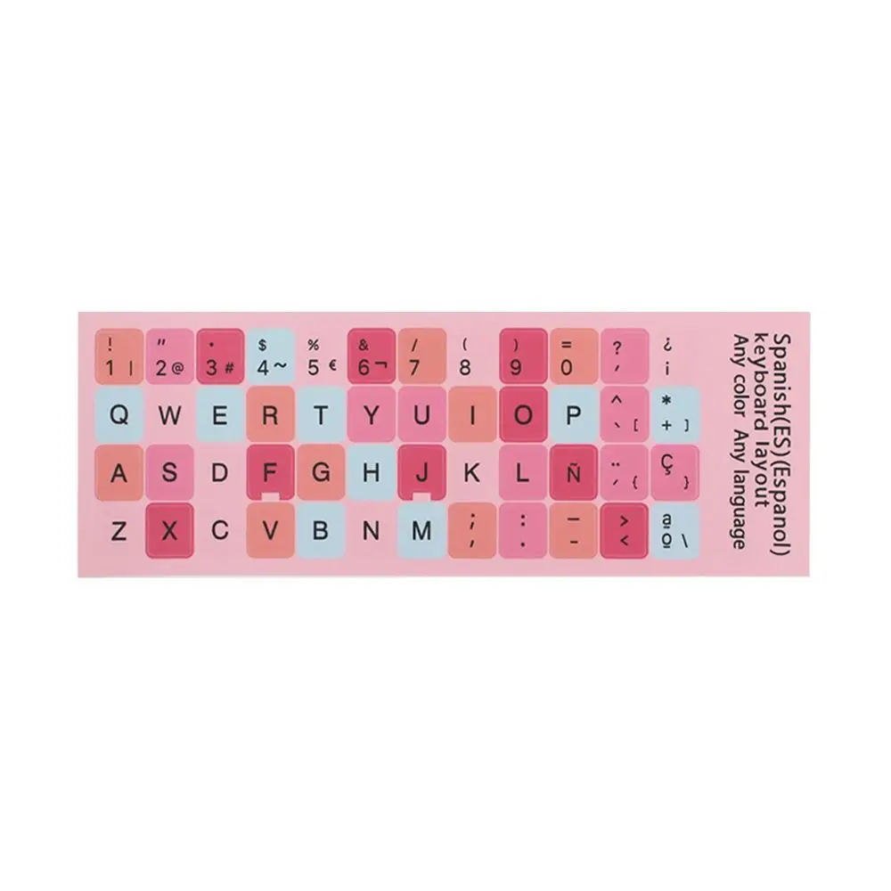 Replacement Russian Letter Keyboard Sticker Spanish Dust-proof Keyboard Label English Wear-resistant Alphabet Layout Computer
