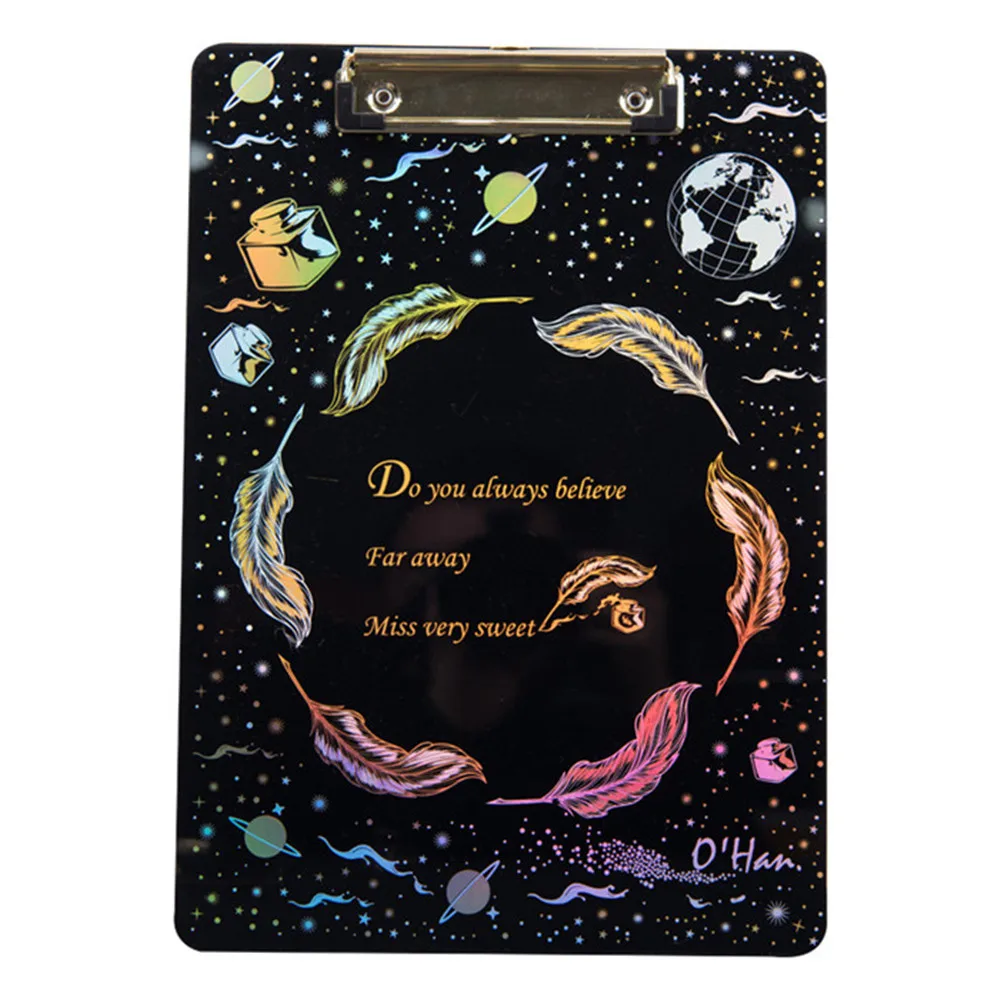 A4 Laser Constellation Acrylic Clip Office Cultural Educational Supply Business Folder Student Writing Board Artist Painting Pad