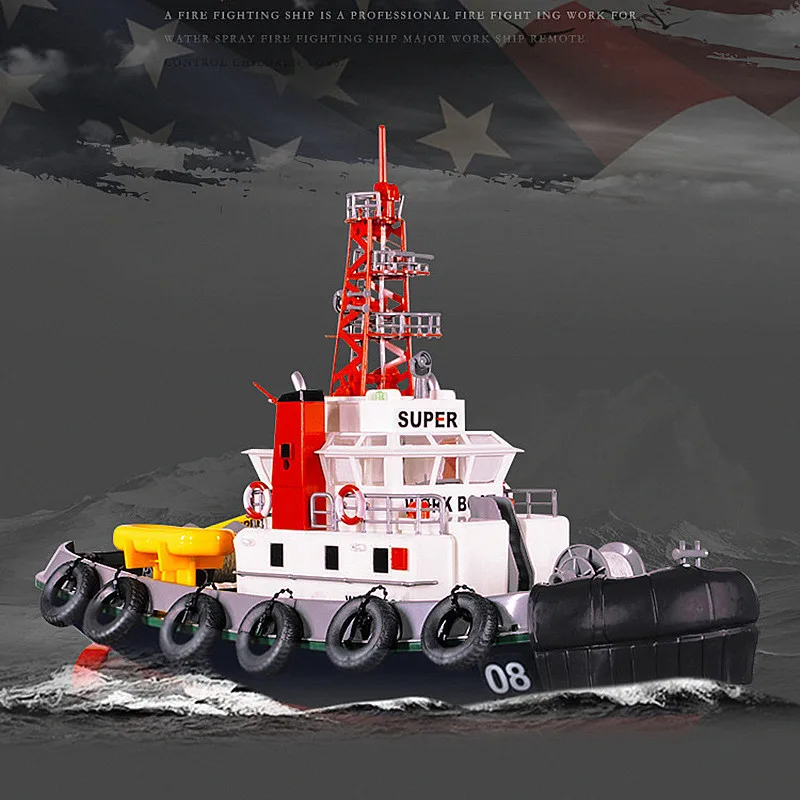 Oversized Simulation Remote Control Fire Rescue Boat Charging Remote Control Boat Electric Speedboat Children'S Model Boat