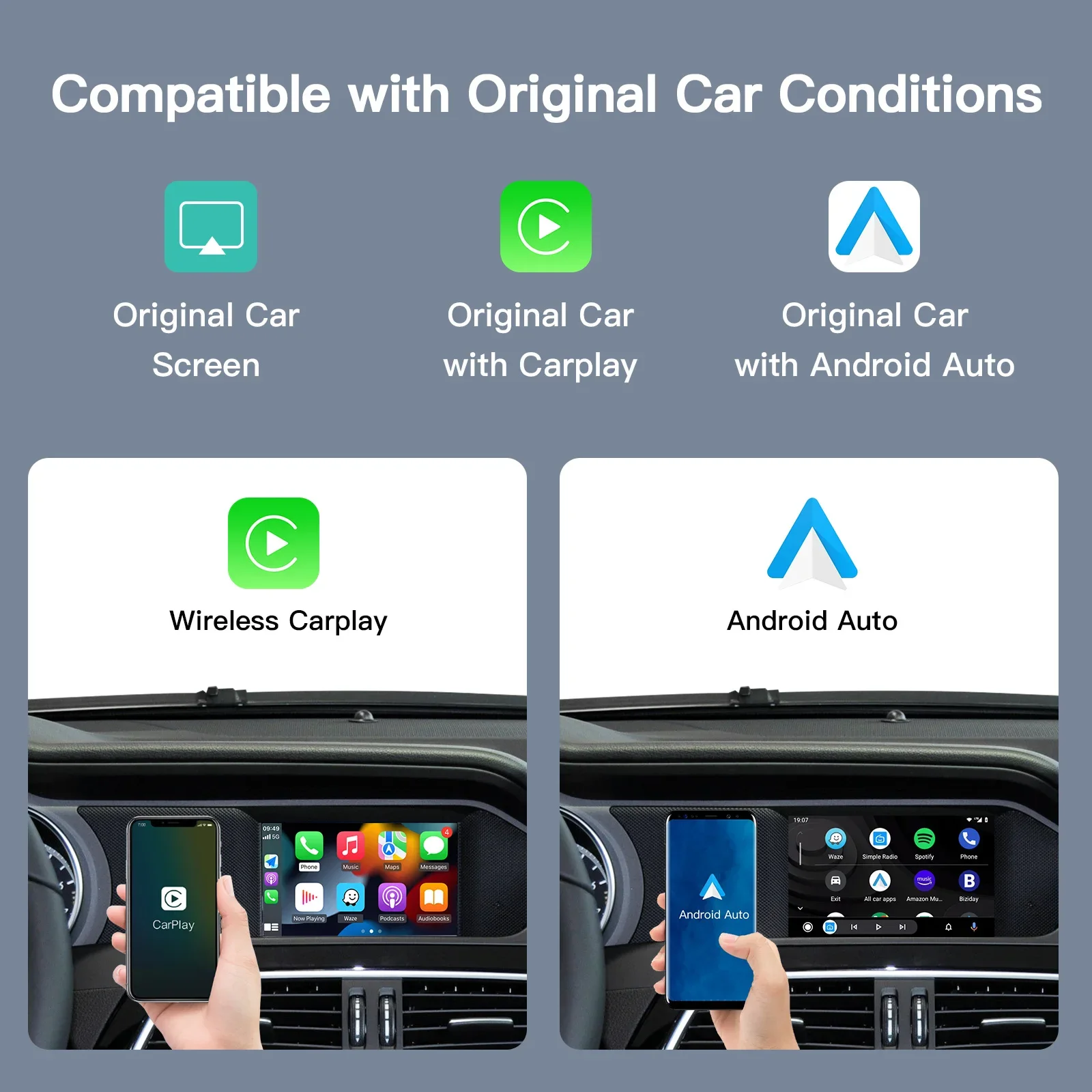 CarPlay اللاسلكي لسيارة Mercedes Benz B C Class W246 W176 GLK W204 X204 NTG4.5 التوصيل والتشغيل مع ملاحة Android Auto AirPlay