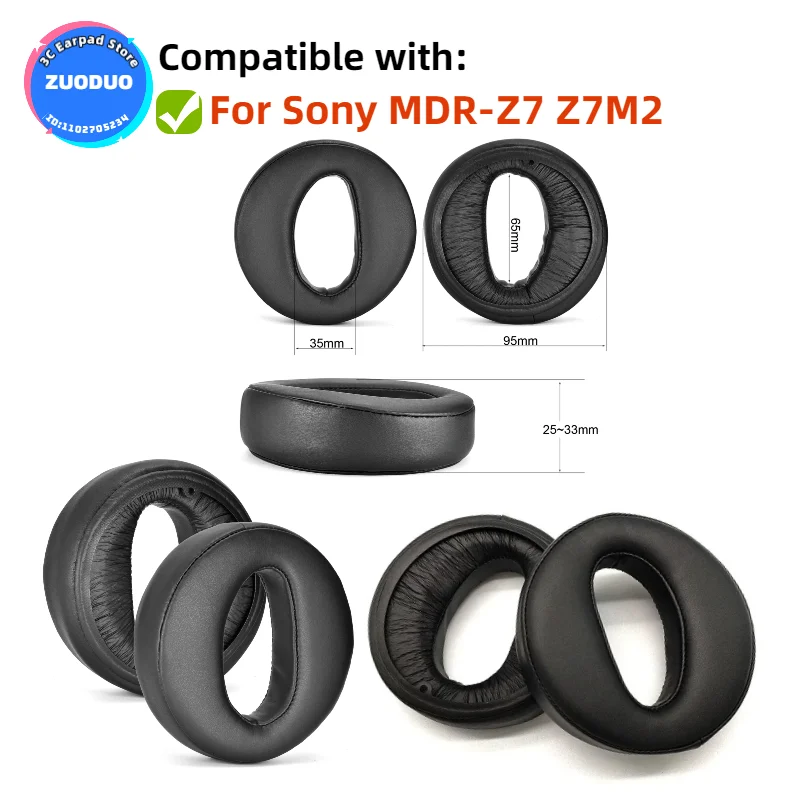 

1Pair Replacement Ear Pads Cushions Earpads Earmuffs Repair Parts For Sony MDR-Z7 Z7M2 On-Ear Bluetooth Headphones