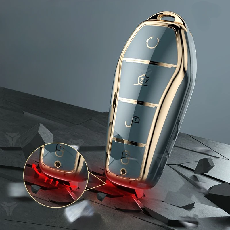 لينة بولي TPU حافظة مفاتيح السيارة غطاء ل BYD سونغ زائد هان EV تانغ DM تشين ختم دولفين التحكم عن بعد حامل مفتاح سلسلة اكسسوارات السيارات