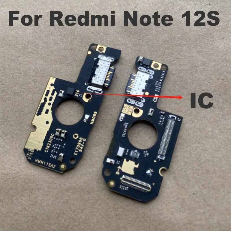 For Xiaomi Redmi Note 12S USB Charging Port Mic Microphone Dock Connector Board Flex Cable With IC Repair Parts Global