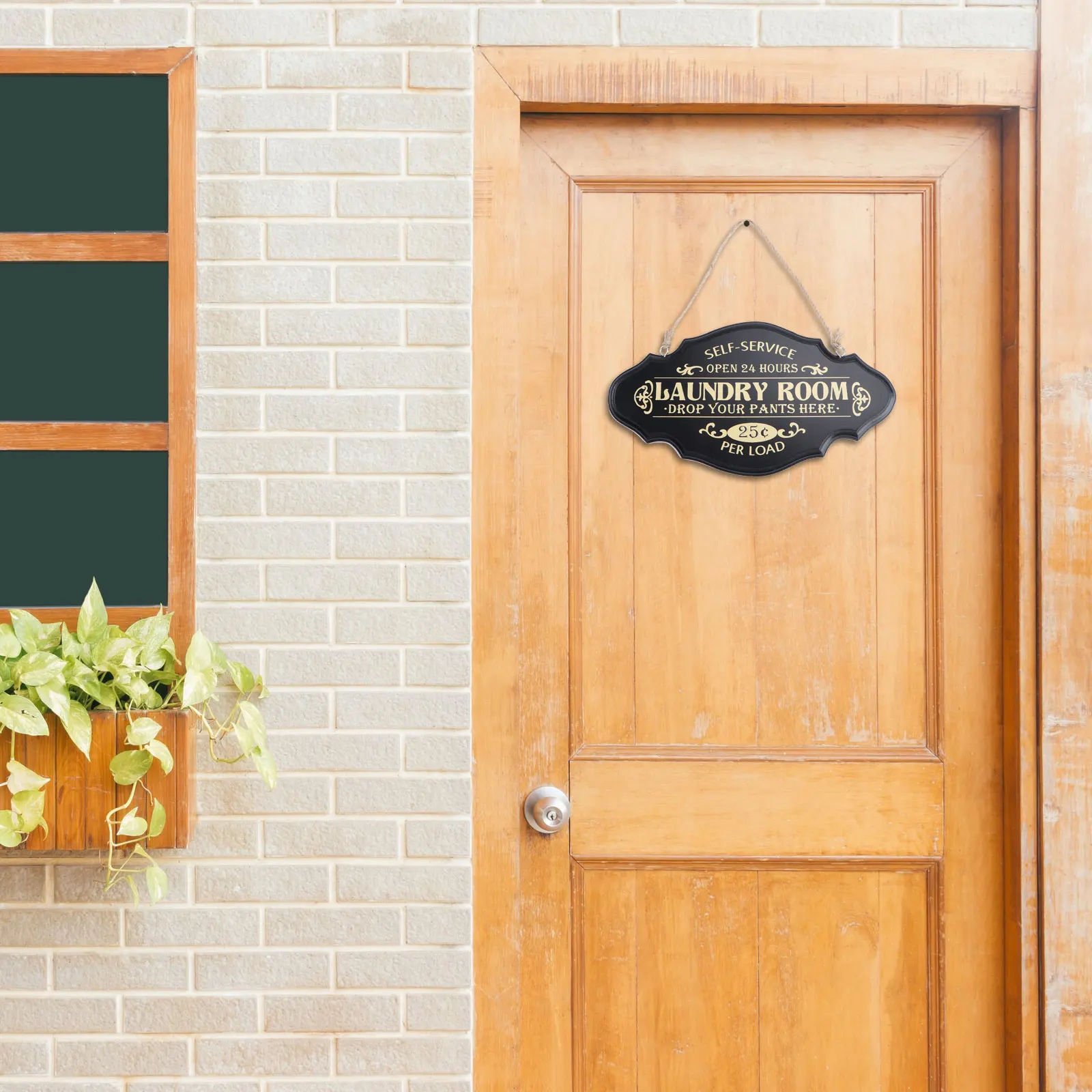 

1pc Sign Retro Wall Plaque Decorative Laundry Room Plaques Board For Hotel College Black Color